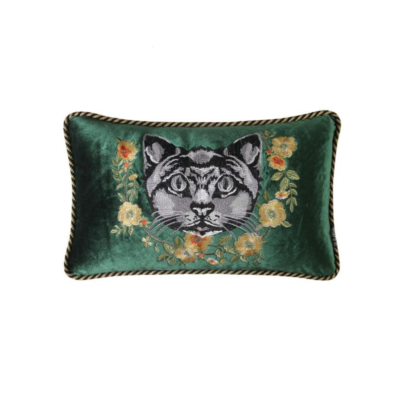Роскошные наволочки из бархата с вышивкой для дома, наволочка для диванной подушки с милым котом, наволочка с кисточками, квадратная