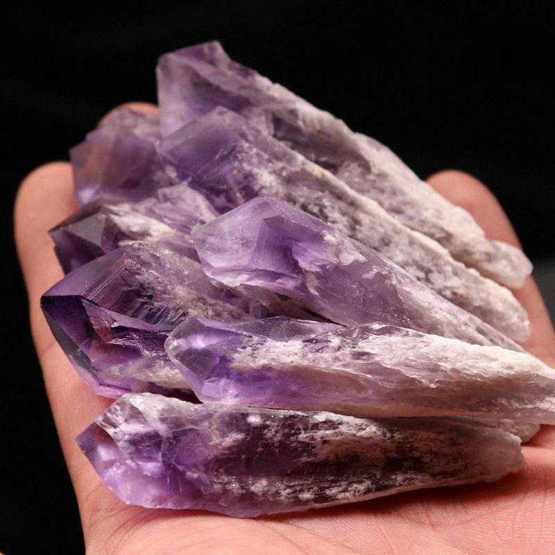 Quartz Amethyst Natural Crystal Wand Point Specimen Healing Home Decor Gift
