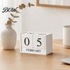 Durable Iron Art Calendar Metal Bird Perpetual Desk Calendar, Frame Desktop Office Accessory with Rotating Flip Month Date Display for Home
