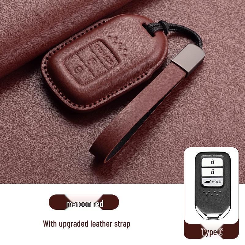 Stylish Key Cover for Eleventh Gen Civic, New CR-V, Accord, XR-V, Crown, HR-V, Xingge, and Haoying - Brown