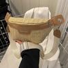 Women's Waist Pack Straw Woven Ladies Shoulder Sling Crossbody Bags for Women Summer Fanny Pack Purse Female Belt Chest Bag
