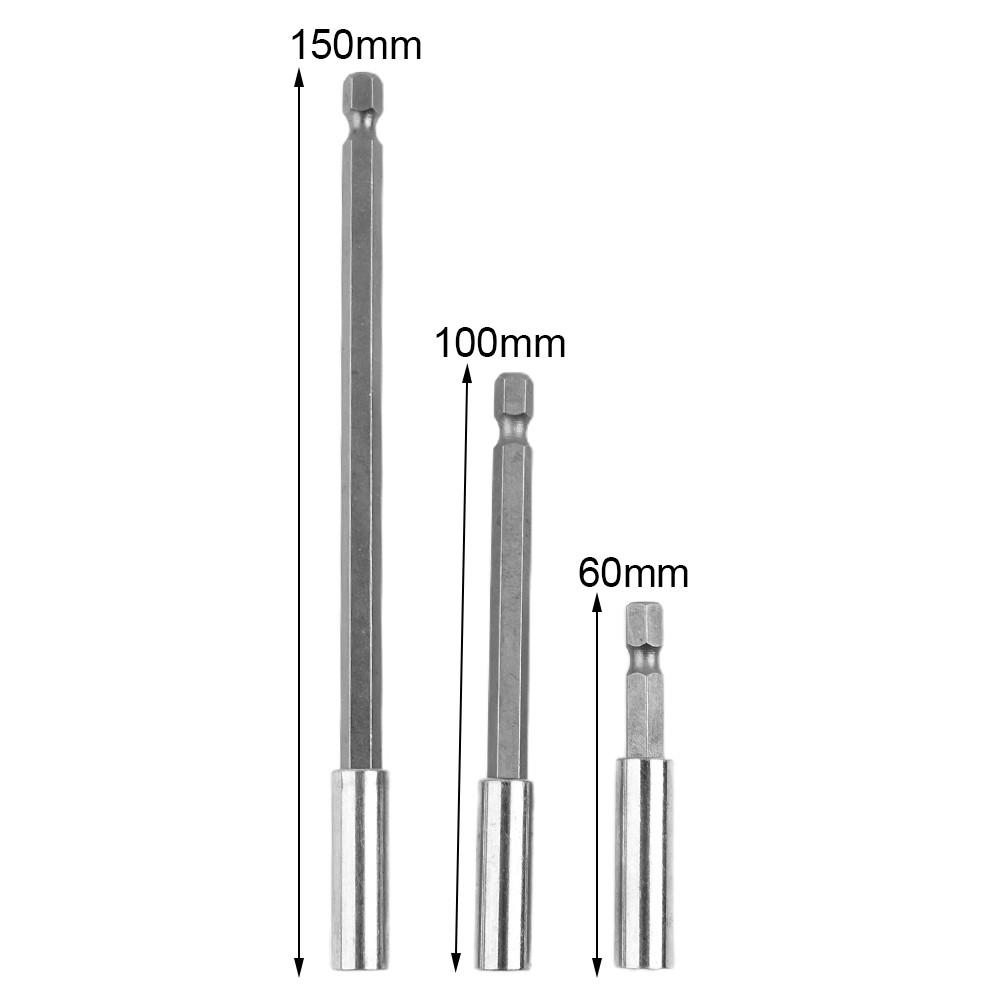 Magnetic Bit Holder Set 60/75/100/150mm Extension Rod 1/4" Hex Shank Set