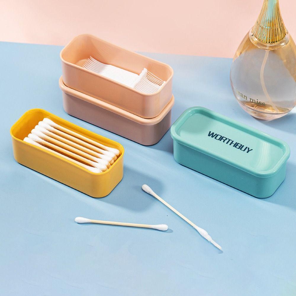 Mini Dental Floss Holder Portable Sundries Organizer Box Simple Cotton Swab Box Travel
