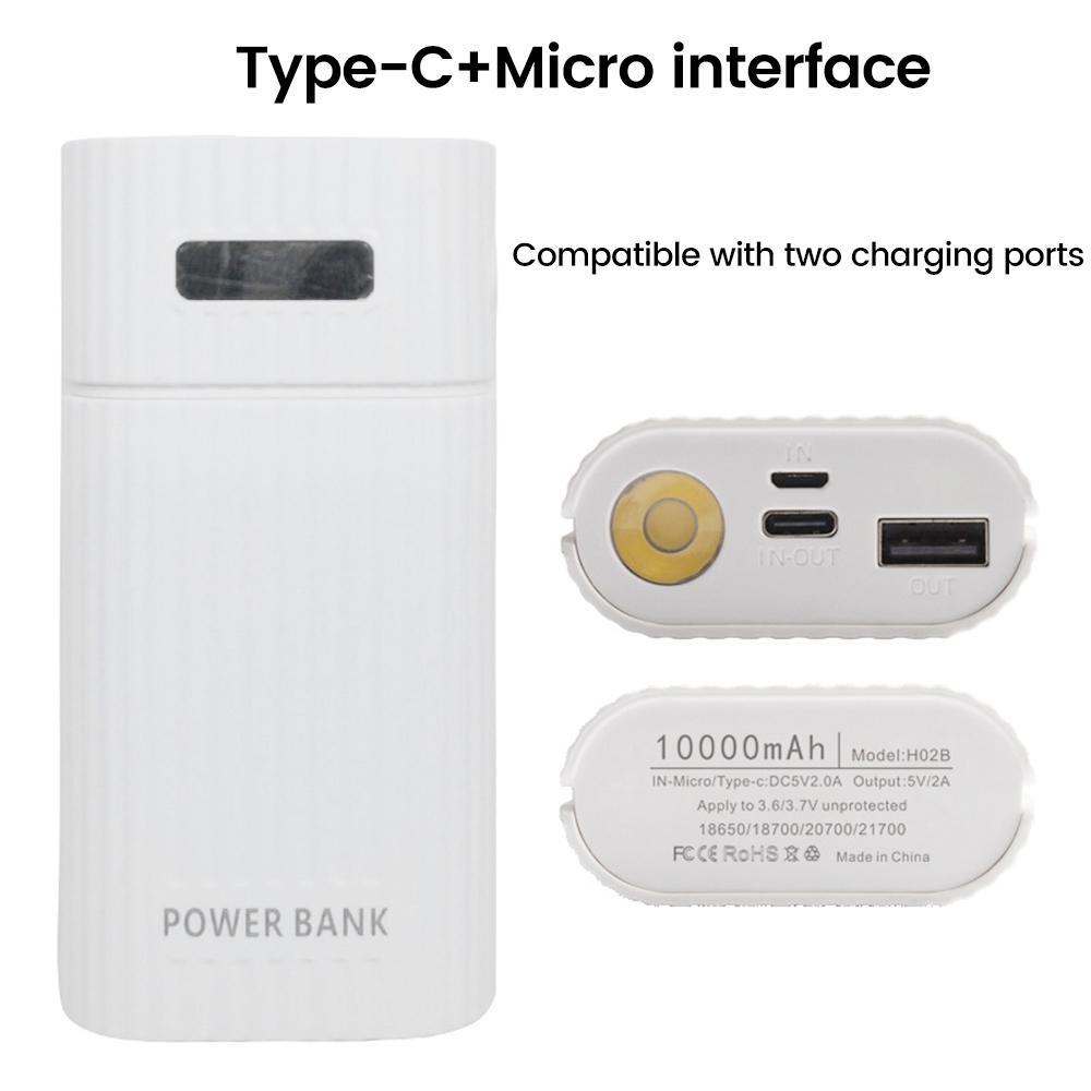 Корпус для Power Bank с аккумуляторами 18650/21700 Без пайки Быстрая зарядка Зарядное устройство DIY USB Power Bank для мобильного телефона