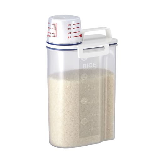 Asvel Rice Container, Tightly Sealed, Airtight, Refrigerator Storage, 2kg, White, Maintains Freshness, A7509