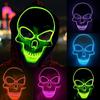 Светящаяся маска белого черепа, костюм на Хэллоуин, реквизит для выступления, светодиодная маска черепа ужасов