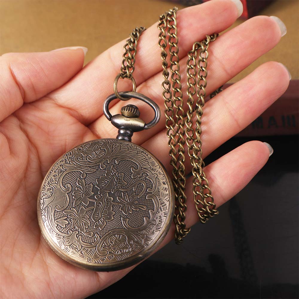 Quartz Pendant Vintage Pocket Watch Roman Scale Display Retro Hanging Watch  Men's Gift