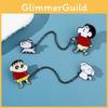 Cute Crayon Shin-chan Metal Badge With Chain Cartoon Character Design Alloy Material Xz3014xz3015 Colors