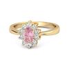 925 Sterling Silver Gold Vermeil Pink Topaz Classic Halo Women Wedding Ring