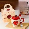 Милая кружка Apple с крышкой, керамическая чашка, сувенир, чашка для питьевой воды, офисная, высококлассная кофейная чашка, Рождество