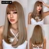 Synthetic Wigs Long Medium Straight Wig with Bangs Brown Wig for Woman Daily Usage Party Cosplay Heat Resistant Fiber