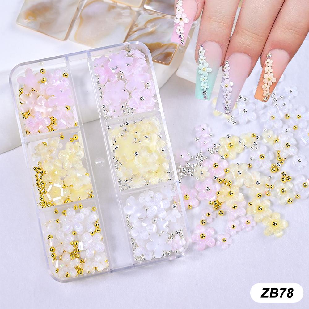 1Box Metal Rivets Alloy Studs Nail Charms Summer Ocean Gold Starfish Shell Star Conch Beads Nail Art Decorations Accessories&ZB