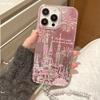 Замок фейерверков Подходит для iPhone16pro Высококачественный IMD Чехол для мобильного телефона 15 Противоударный Защитный чехол с жемчужным браслетом 13