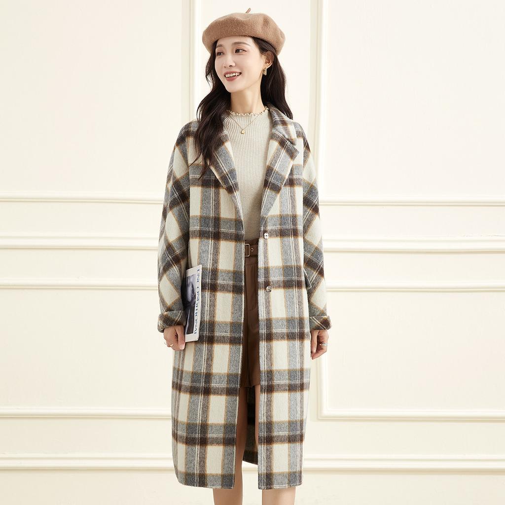 [Double sided] Autumn and winter fashion thick woolen coat long women's coat