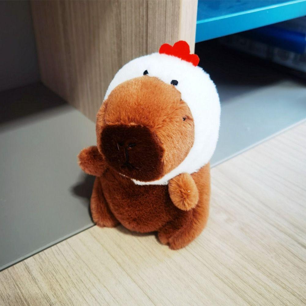 Cute Toy Simulation Capybara Pendant Multicolor Fluffty Animal Doll Headgear Capybara Doll Kids