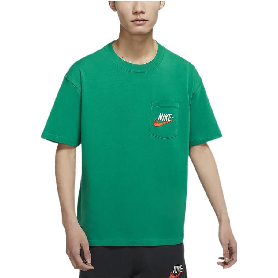 Nike Спортивная повседневная футболка с круглым вырезом и коротким рукавом с логотипом, мужские топы, павлино-зеленый DM6426-365