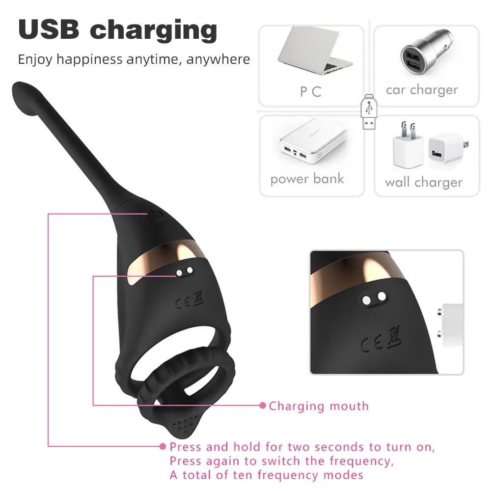 Vibrating Cock Ring Taint Stimulator with Mini Bullet, App Remote Control Anal Butt Plug Prostate Massager Penis Ring Male Vibrators Sex Toys