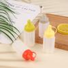 4Pcs Mini Sauce Bottle Refillable Ketchup Honey Salad Containers Bottles Portable Sauce Jars Storage Lunch Box Dressing Dispense