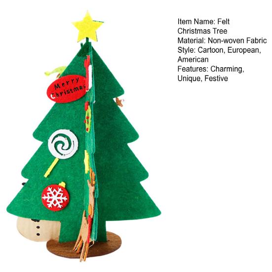 Войлочная новогодняя елка Мини-рождественская настольная фигурка DIY набор елки с Сантой
