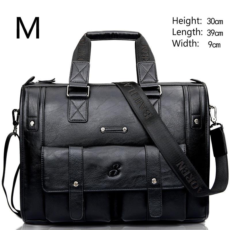 Деловой дорожный мужской портфель большой емкости из натуральной кожи с ручками и наплечным ремнем