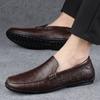 Genuine Leather Mens Shoes Luxury Brand Slip On Designer Formal Loafers Moccasins Breathable Wedding Party Formal Driving Shoes
