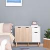 HOMCOM - meuble de rangement - Panneaux de particules classe E1 - 90x30x72cm - Blanc, Chêne Clair