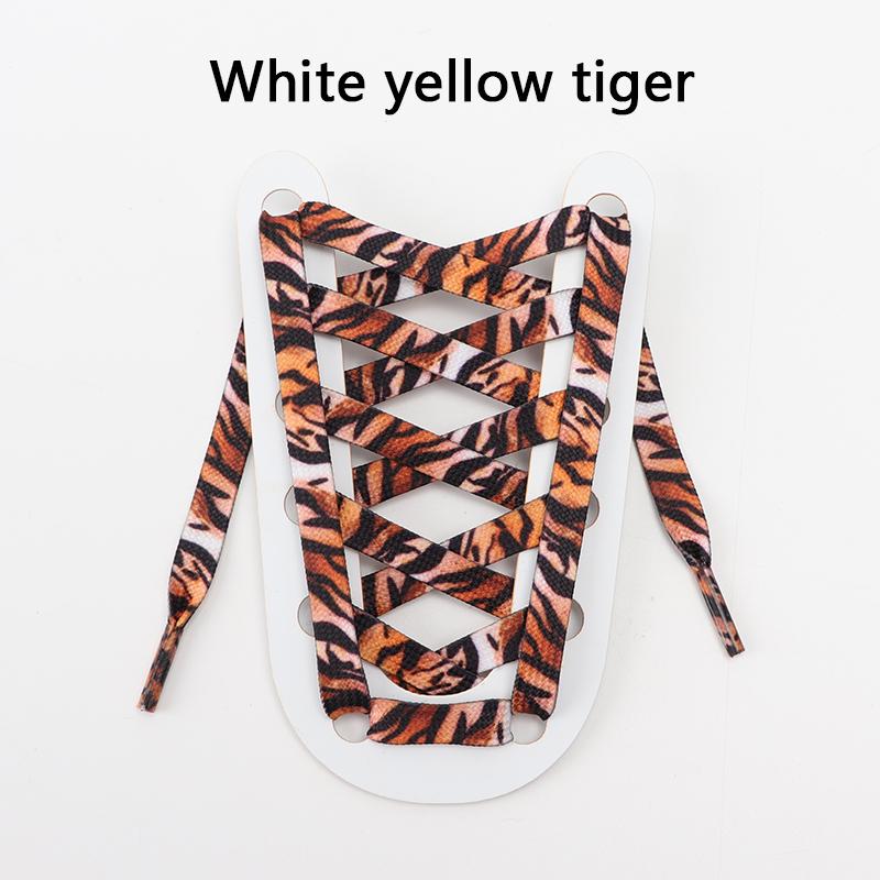 Leopard Print Flat Shoelaces Sneakers Colorful Shoelace Classic Animal Patten Shoe Laces Canvas Zebra Tiger Snake Shoestrings