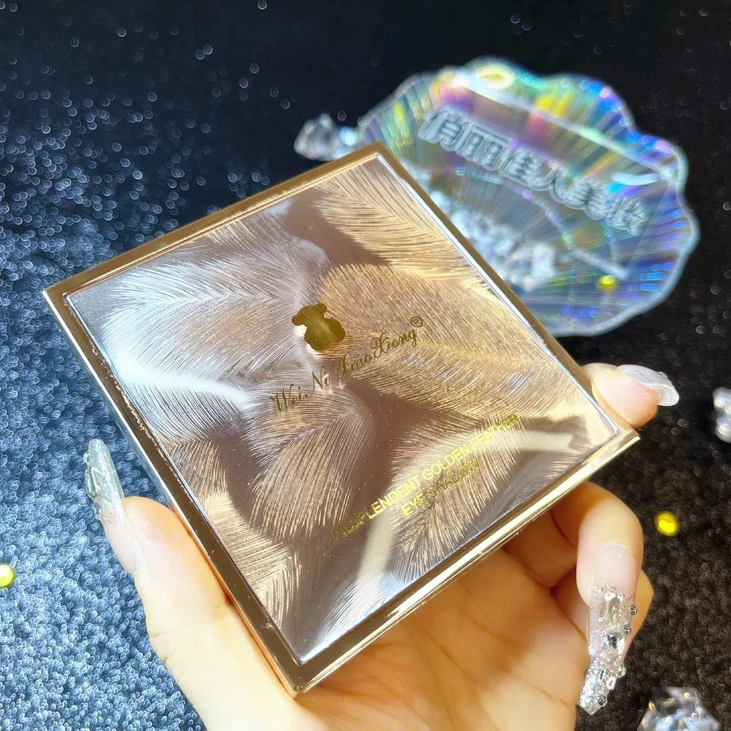 Weini Bear Internet Celebrity Eye Shadow Plate Easiest for Match Earth Color Golden Brown Retro Small Smoked Jiugong Grid Glitter Shimmer Eye Shadow