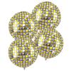 Pack of 4/6 22-Inch 4D Round Gold and Silver Disco Foil Balloons, Suitable for 60S, 70S, 80S, 90S Fashion-Themed Parties, Ideal for Birth