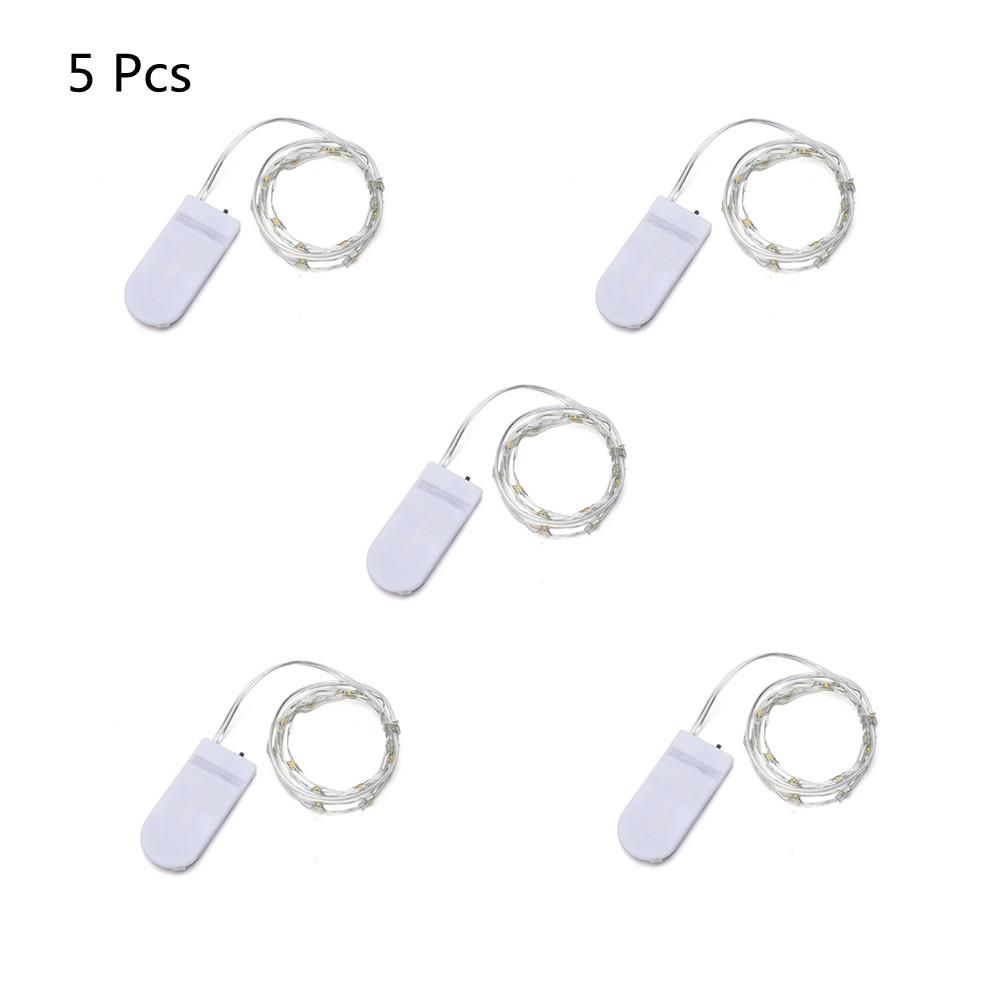 5Pcs 2M 20 Lights Fairy String LED Light Micro Rice Copper Wire Xmas Decoration