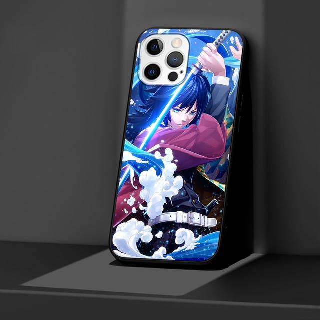 Case For Apple Iphone 11 13 12 Mini 14 Pro Max Xr 7 8 +Se 2020 Xs 6 6s Plus 5 5s Black Silicone Phone Cover Anime Giyuu Tomioka