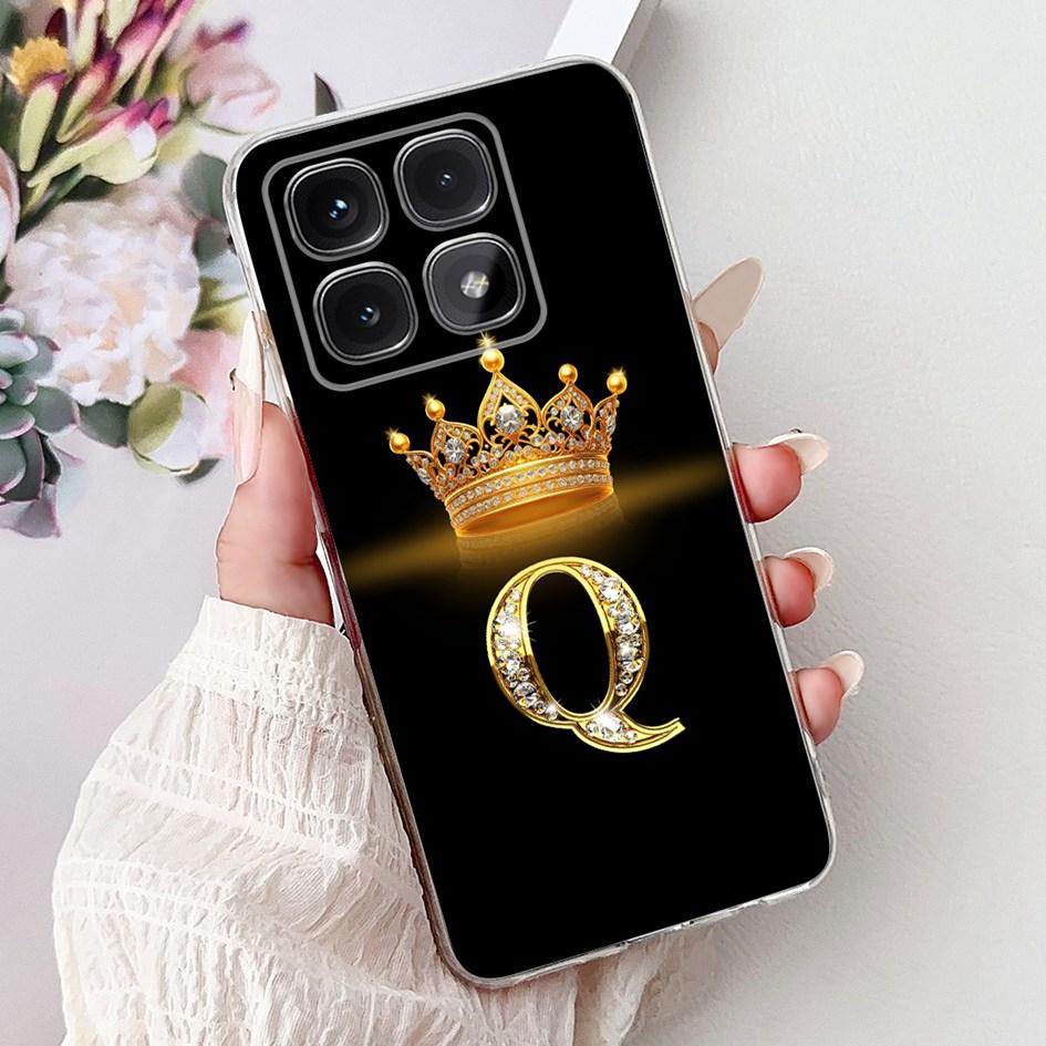 Для Xiaomi 14T Pro 5G Чехол Роскошные Буквы Короны Мягкий Силикон Чехол для Телефона Пары Для Xiaomi 14T Mi14T 14TPro 2024 Защитные Оболочки
