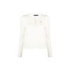 Polo SS23 Logo Embroidered Single-Breasted Long Sleeve Knit Sweater Women Sweater White 211891672-001