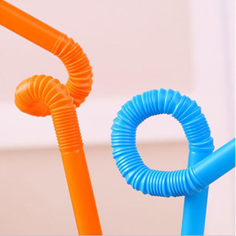 100 шт. гибкие пластиковые одноразовые соломинки для питья, разноцветные