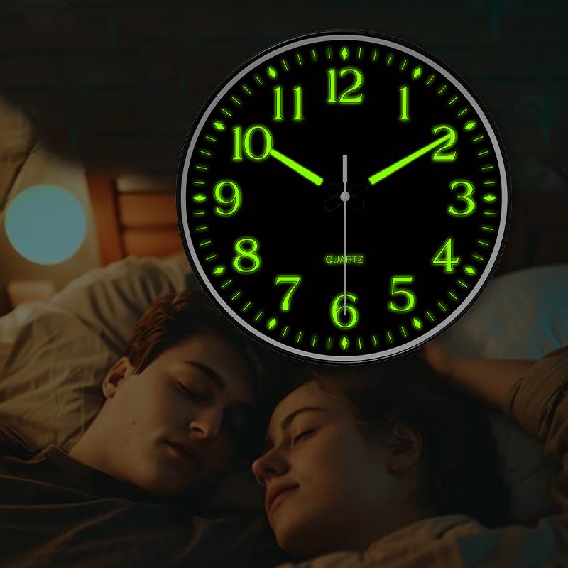 Большие Светящиеся в темноте настенные часы 12 дюймов Бесшумные Кварцевые Без тиканья Светящийся Декор для Гостиной Спальни В помещении На улице