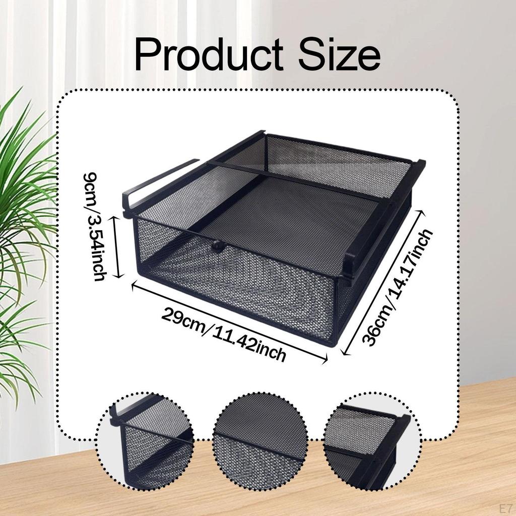 Cabinet Sliding Organizer Under Shelf Basket, Hanging Pullout Drawer Basket for