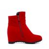 Large Sizes 34-43 Height Increasing Ankle Boots Woman Retro Chains Zip Up Autumn Winter Shoes Women Red Black 856