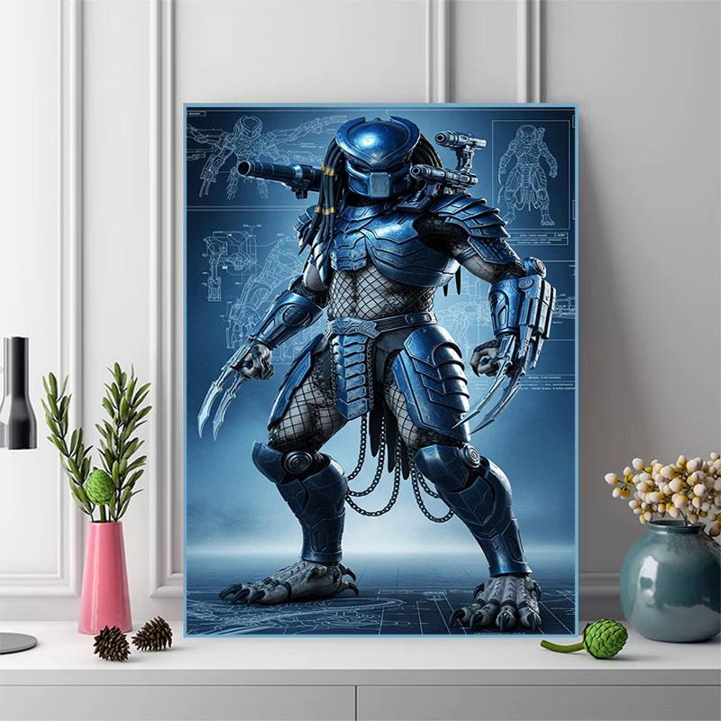 Blue Falconer Predator Action Figure Diamond Painting 5D Artwork Embroidery Gift Wall Decoration