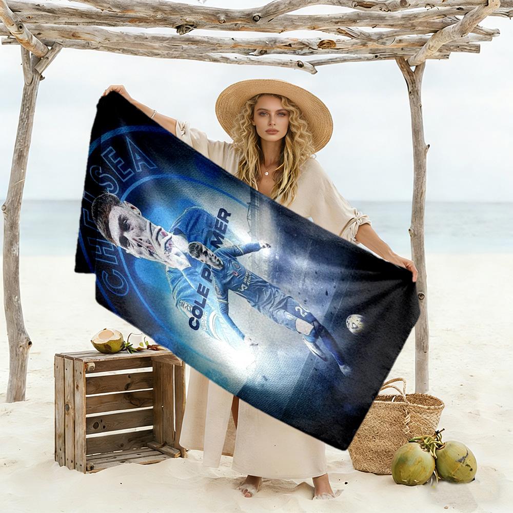 Chelsea Fc Football Player Beach Towel High Absorbency Quick-Dry Comfortable Lightweight Perfect for Traveling Yoga Camping and Swimming