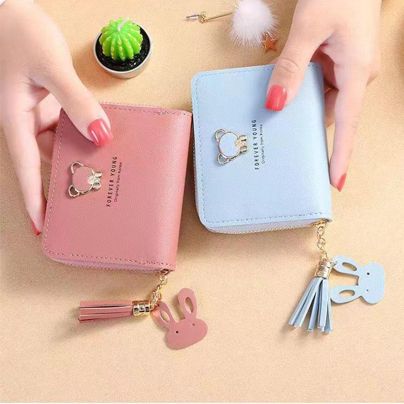 Горячая классическая мода женский кожаный кошелек (3 отделения для карт, 2 отделения для наличных, 1 сумка для монет) Легкая легкая роскошная женская сумка для студентки-леди