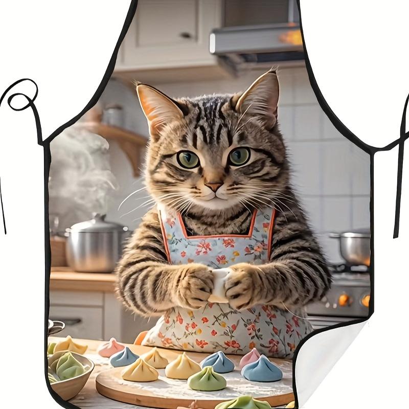 "Очаровательный фартук шеф-повара с котиками, разных размеров, идеально подходит для готовки и выпечки на кухне, идеальный подарок для любителей домашних животных"