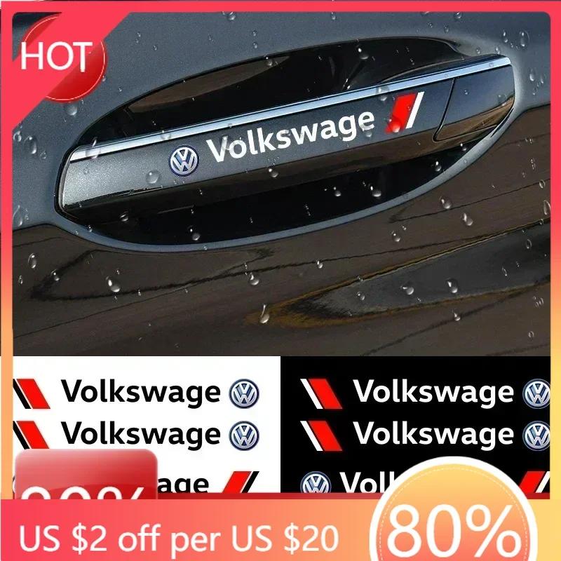 For VW New 4Pc Car Door Anti Scratch Auto Door Handle Protector Decals Wiper Stickers For Volkswagen VW Golf 4 7 MK3 4 7 Toura ef3
