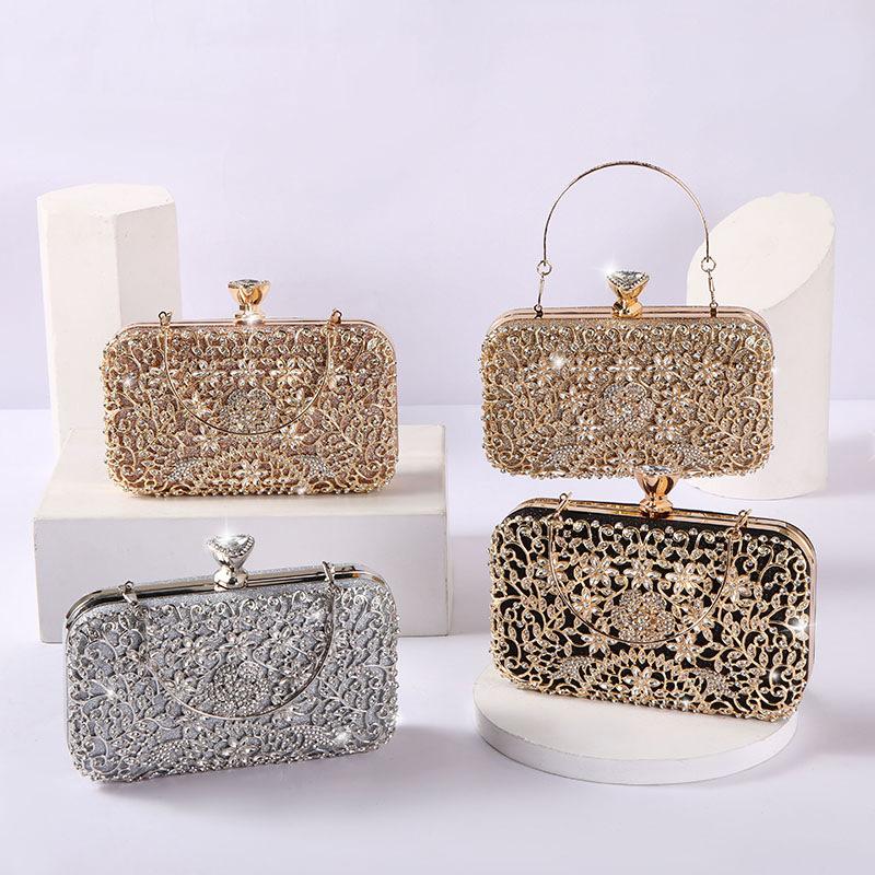 Rhinestone Banquet Bag for Women Sparkly Sequin Wedding Handbag Crystal Clutch Purse Fashion Glitter Shoulder Bag