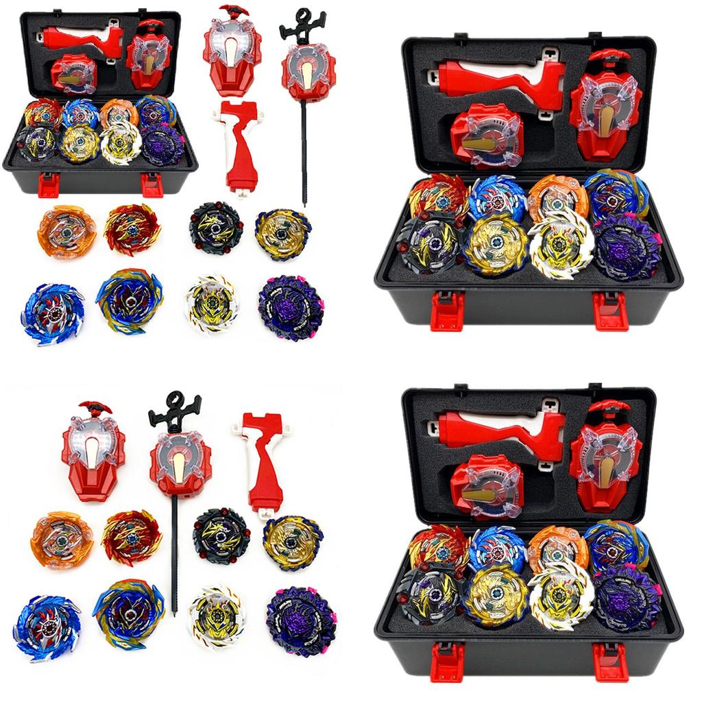 Набор из 8 гироскопов Beyblade Burst Super King с искрящимся пусковым устройством и коробкой для хранения
