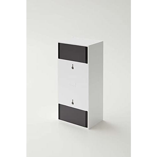 Yamazaki Tower Two-Way Plastic Bag Stocker, White, 5437, Approx. W14cm x D10.2-18.7cm x H30cm