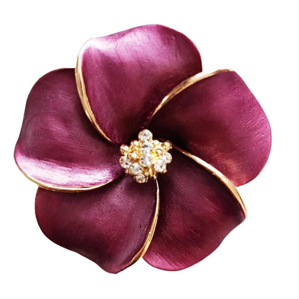 Les Trésors De Lily [R8515] - Purple 'Scarlett' Designer Brooch (flower) - 50 Mm