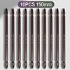 10PCS S2 Alloy Steel PH2 Double Head Screwdriver Bits 65mm 100mm 150mm Magnetic High Hardness Electric Drill Accessories