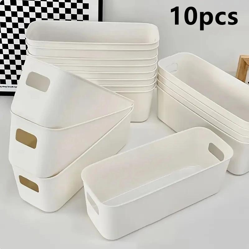 10pcs Multifunctional Sundry Storage Box Plastic Durable Large Capacity Desktop Storage Box Underwear Storage