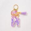 Able Purple Letter Keychain Sequin Butterfly Tassel Pendant Keychain Exquisite Backpack Decoration Accessories Gifts