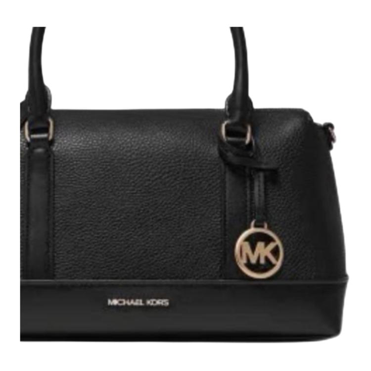 Michael Kors Andie Metal Logo Charm Boston Bag Women handbags Black 30S6G3PS2B-BLACK